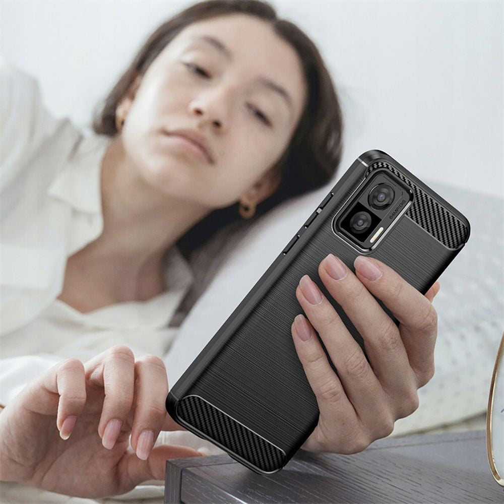 Cover til Motorola Edge 30 Neo, Techsuit, Carbon, Sort
