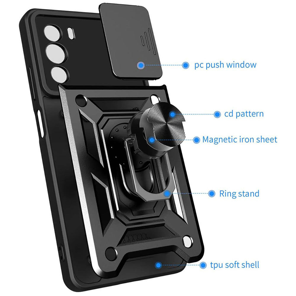 Cover til Motorola Edge 30, Techsuit, CamShield, Sort