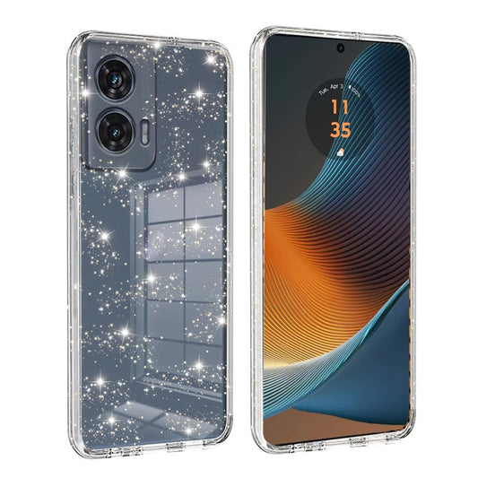 Etui til Motorola Edge 50 Fusion, Techsuit, SparkleSkin, Gennemsigtig