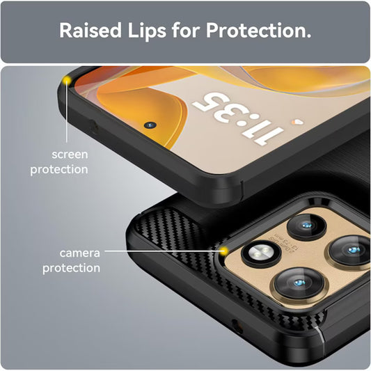 Cover til Motorola Edge 50 Neo, Techsuit, Carbon, Sort