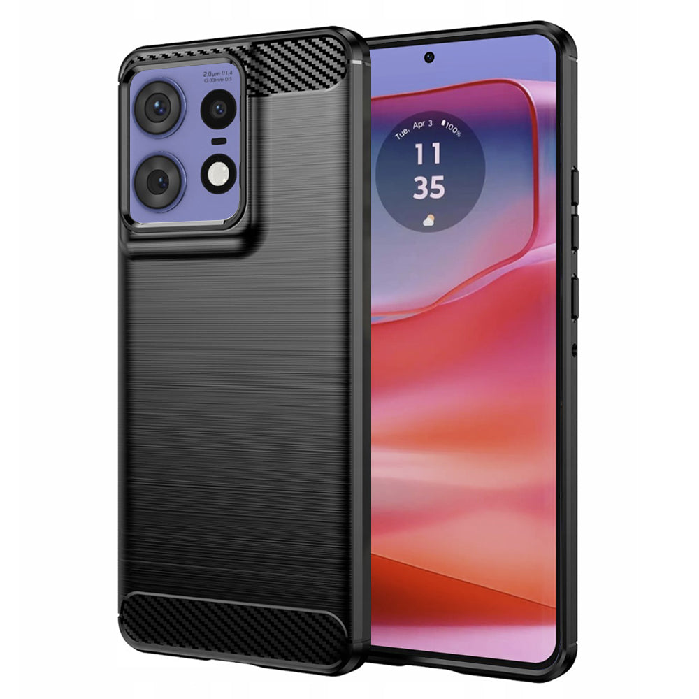 Cover til Motorola Edge 50 Pro, Techsuit, Carbon, Sort