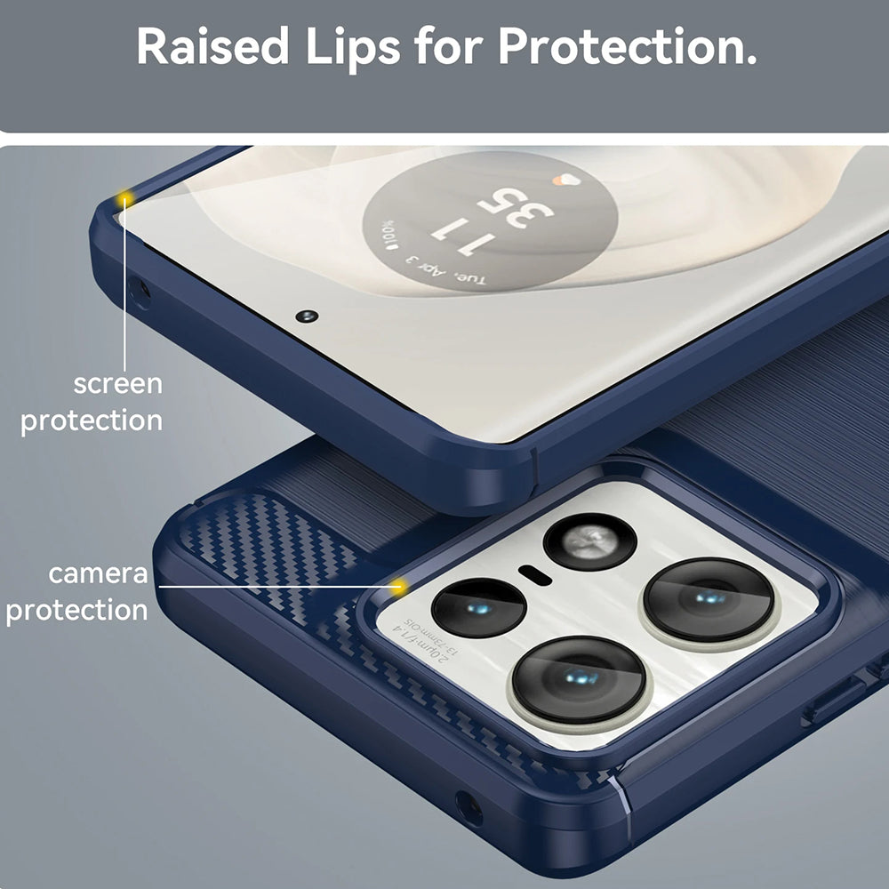 Cover til Motorola Edge 50 Pro, Techsuit, Carbon, Sort