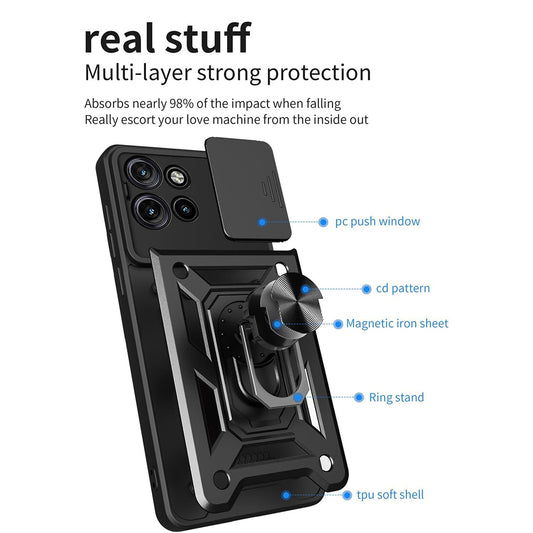 Cover til Motorola Edge 50, Techsuit, CamShield, Sort