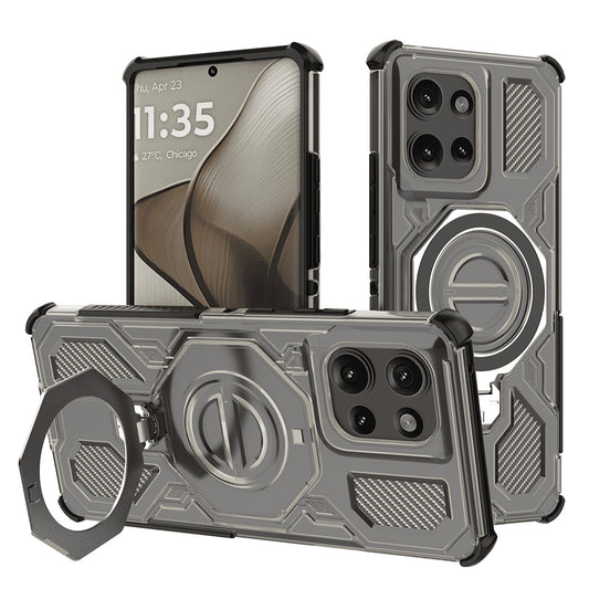 Cover til Motorola Edge 50, Techsuit, Carbon Shield Pro, Røgfarvet