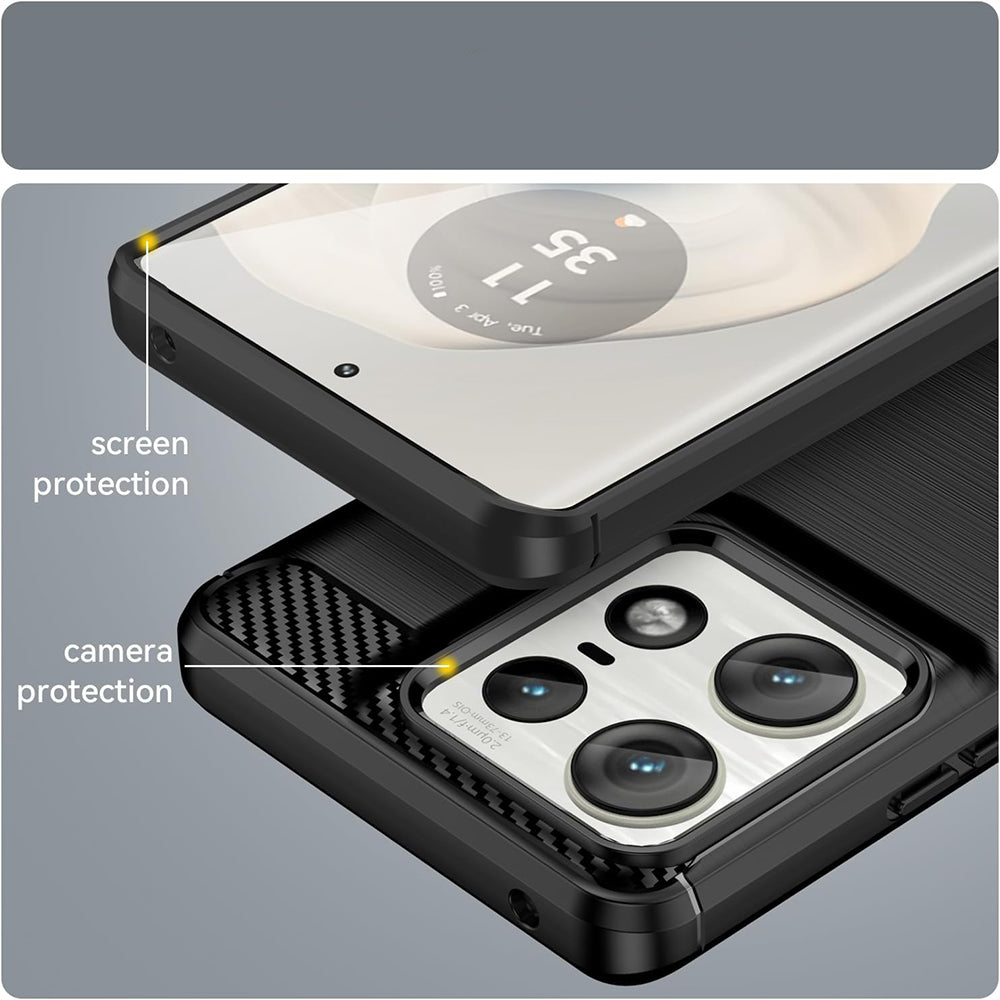 Cover til Motorola Edge 50 Ultra, Techsuit, Carbon, Blå