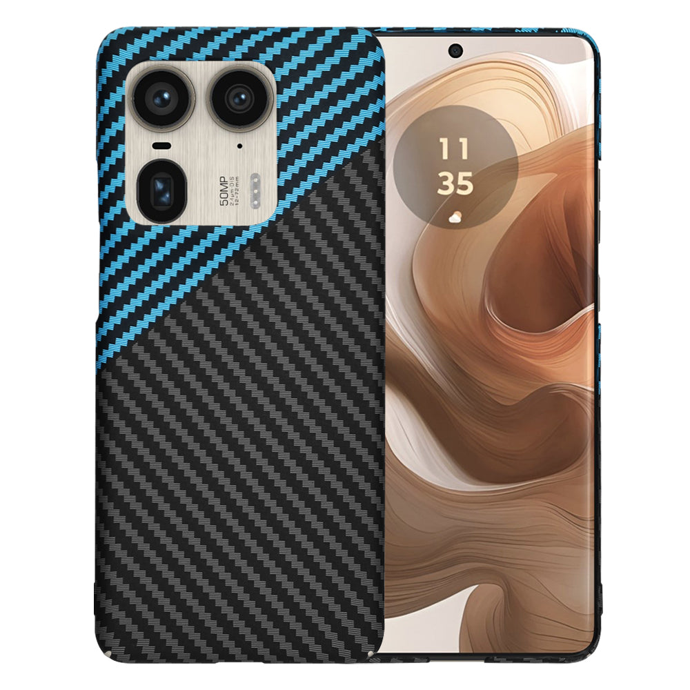 Cover til Motorola Edge 50 Ultra, Techsuit, Carbonite FiberShell, Sort Bleu