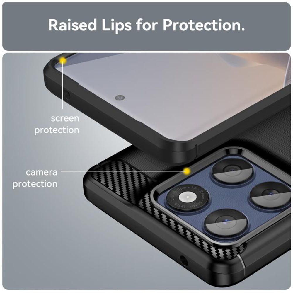 Cover til Motorola Edge 60 Fusion / Edge 60, Techsuit, Carbon, Sort