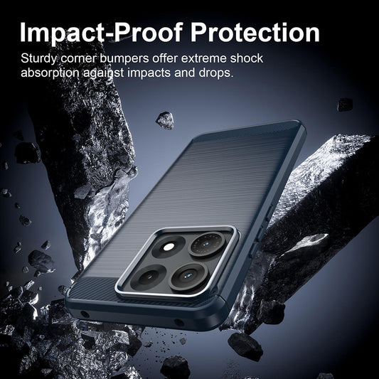 Cover til Motorola Edge 70 Max, Techsuit, Carbon, Blå