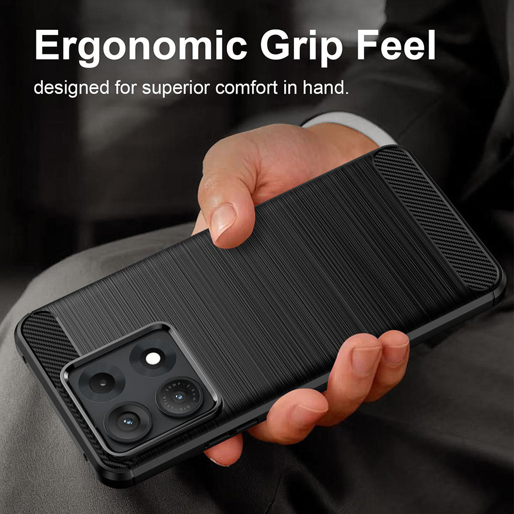 Cover til Motorola Edge 70 Max, Techsuit, Carbon, Sort