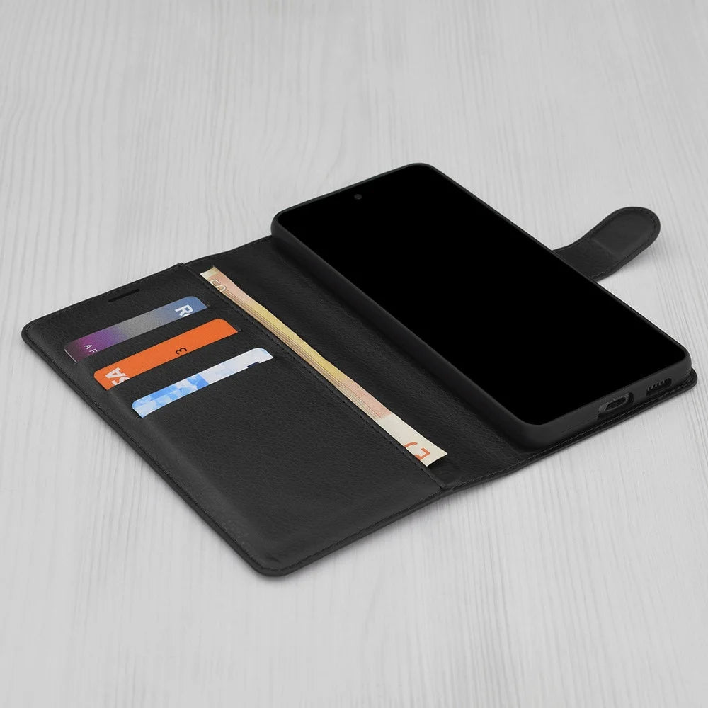 Cover til Motorola Moto G85, Techsuit, Leather Folio, Sort
