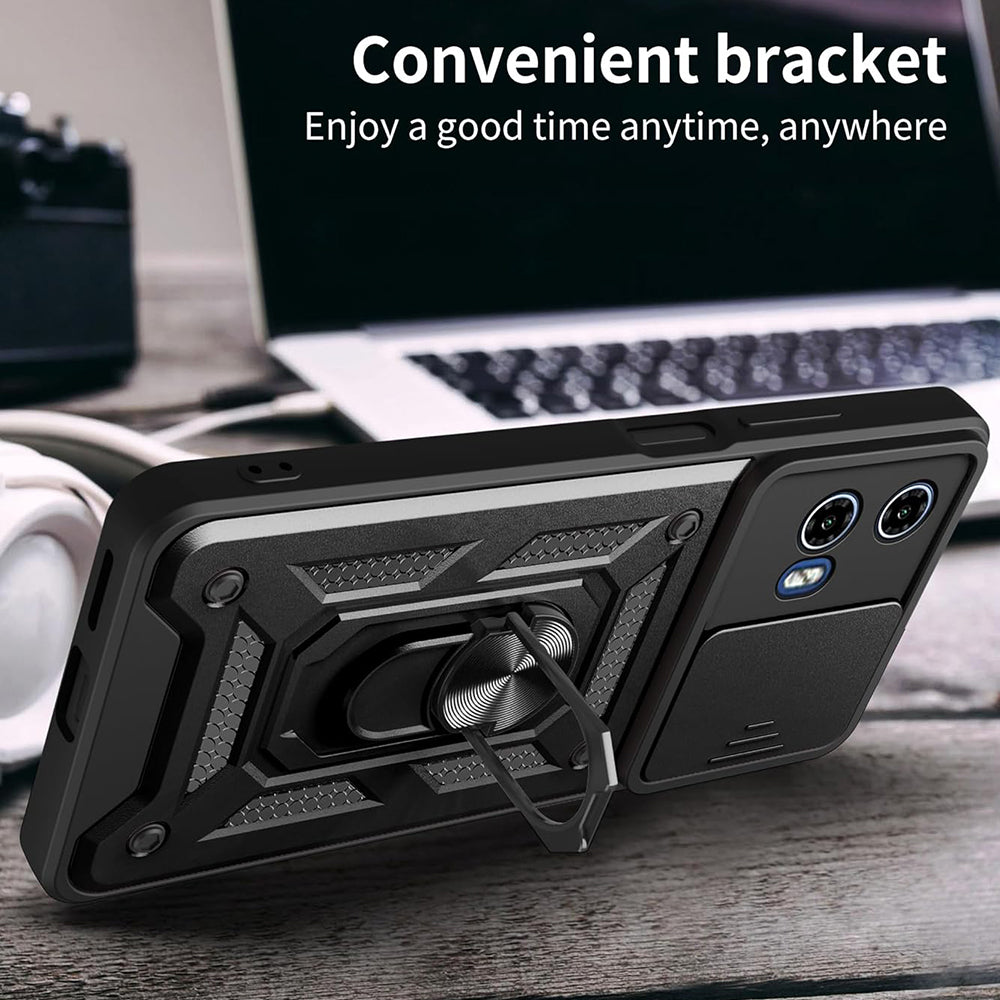 Cover til Motorola Moto G15 / G15 Power, Techsuit, CamShield, Sort