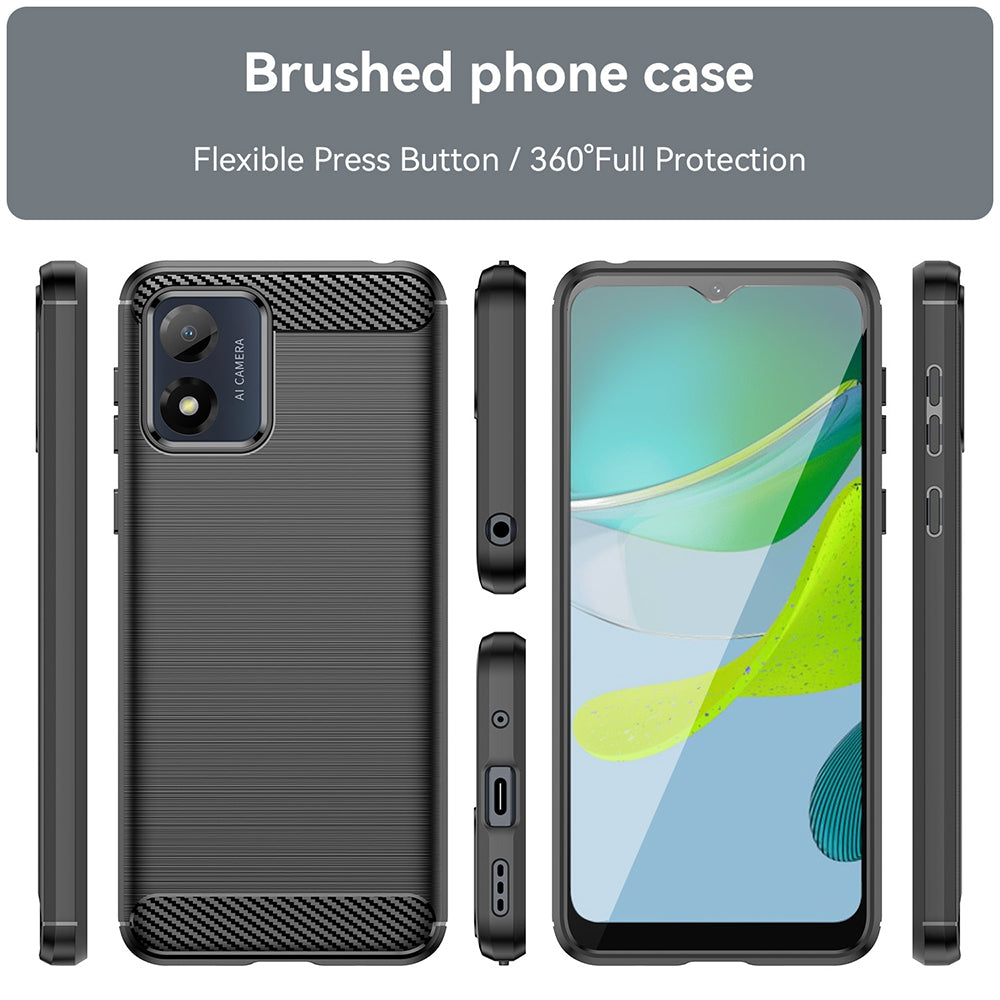 Cover til Motorola Moto E13, Techsuit, Carbon, Sort
