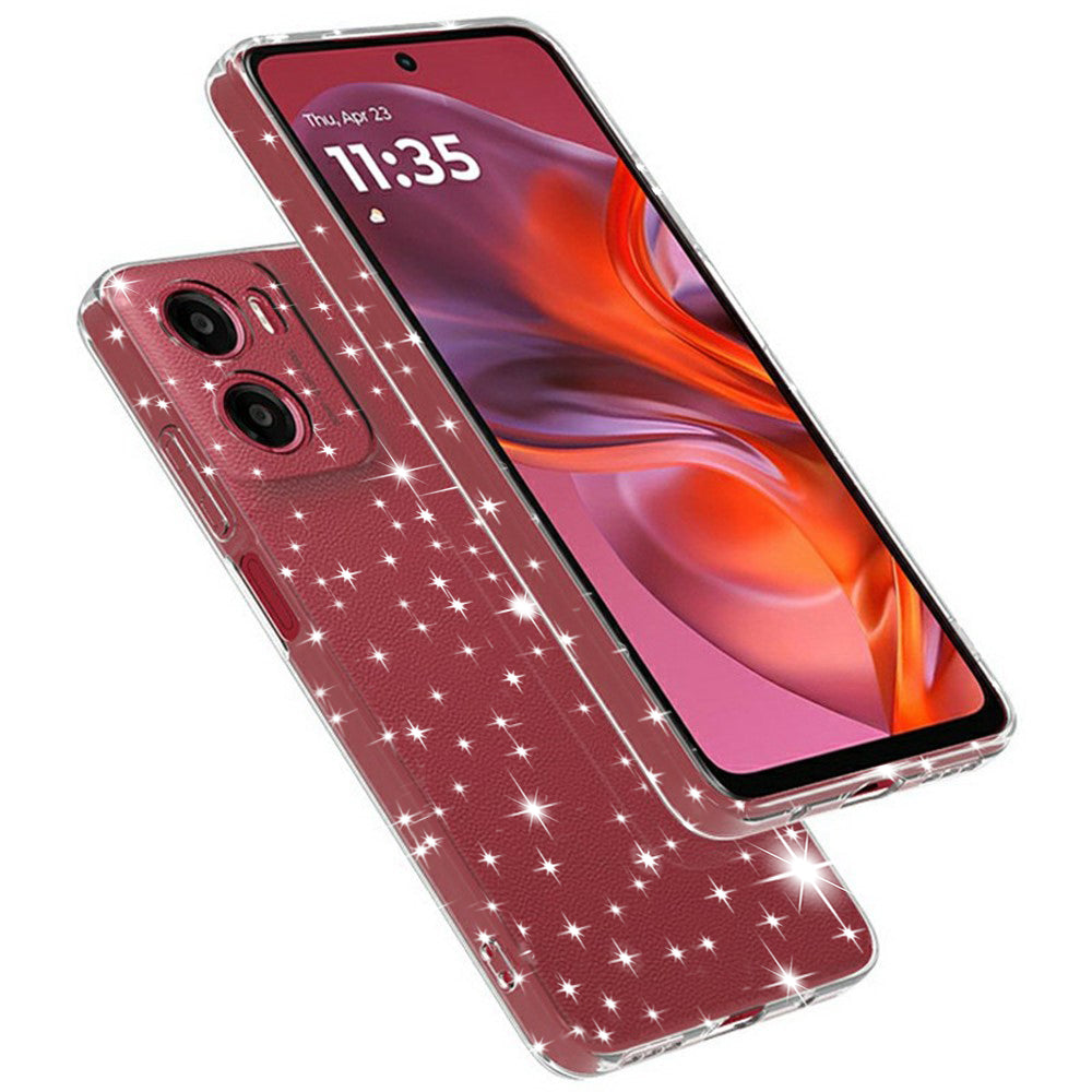 Cover til Motorola Moto E15 / G05, Techsuit, SparkleSkin, Transparent
