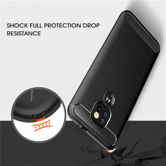 Cover til Motorola Moto E7 Plus / G9 Play, Techsuit, Carbon, Sort