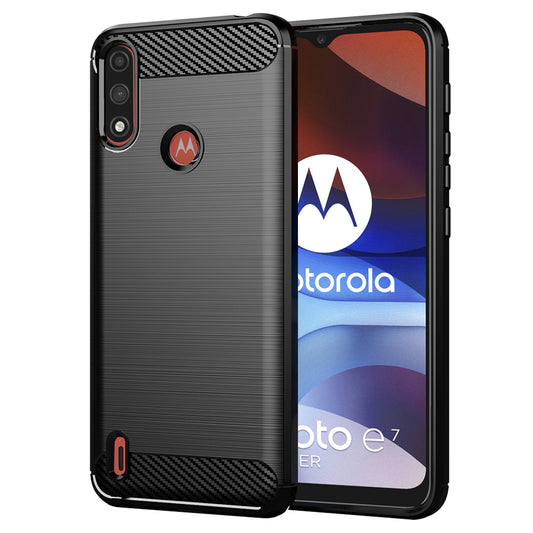 Cover til Motorola Moto E7i Power / E7 Power, Techsuit, Carbon, Sort