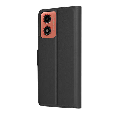 Cover til Motorola Moto G04s / E14 / G04 / G24, Techsuit, Læder Folio, Sort