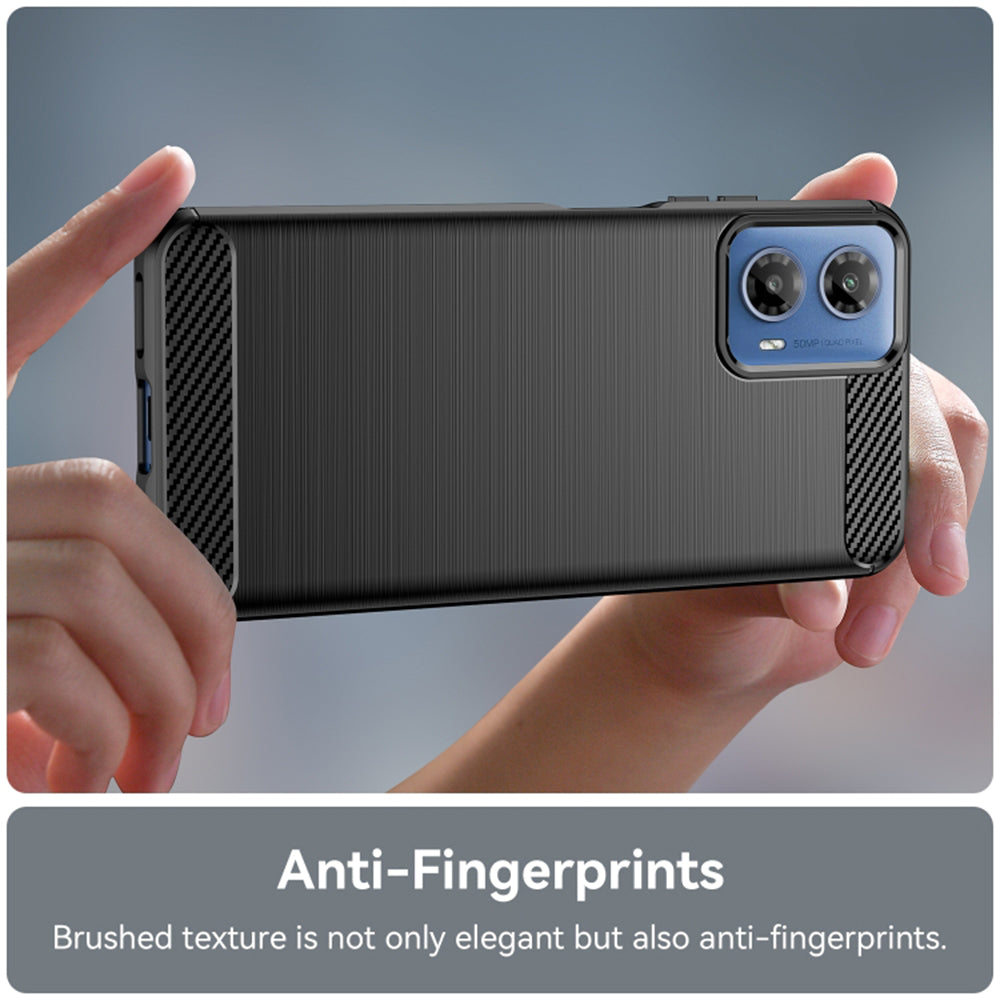 Cover til Motorola Moto G04s / E14 / G24 Power / G04 / G24, Techsuit, Carbon, Sort