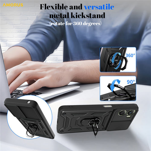 Etui til Motorola Moto G06, Techsuit, CamShield, Blå