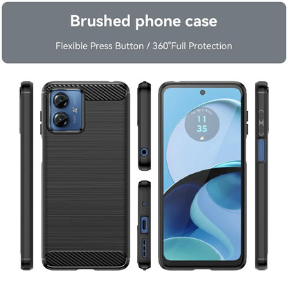 Cover til Motorola Moto G14, Techsuit, Carbon, Blå