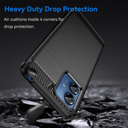 Cover til Motorola Moto G14, Techsuit, Carbon, Blå