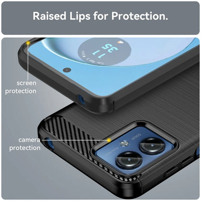 Cover til Motorola Moto G14, Techsuit, Carbon, Blå
