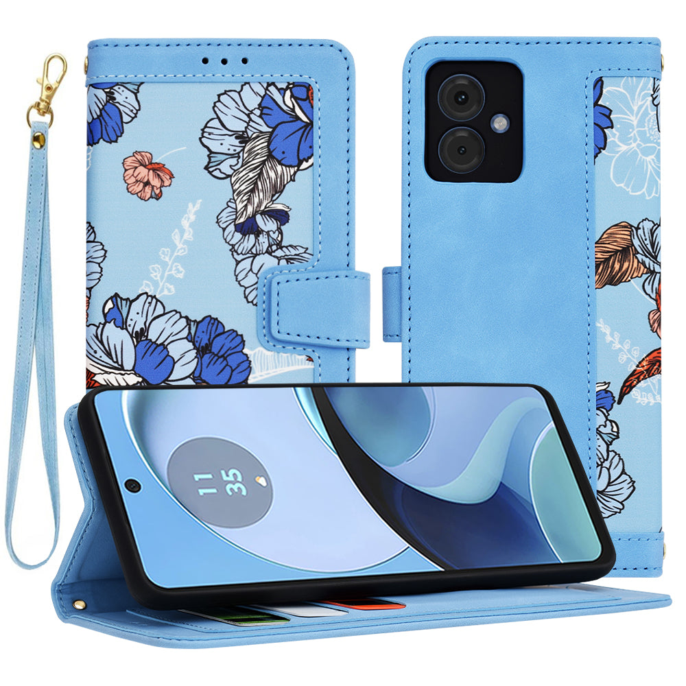 Cover til Motorola Moto G14, Techsuit, FlipCraft, Blå