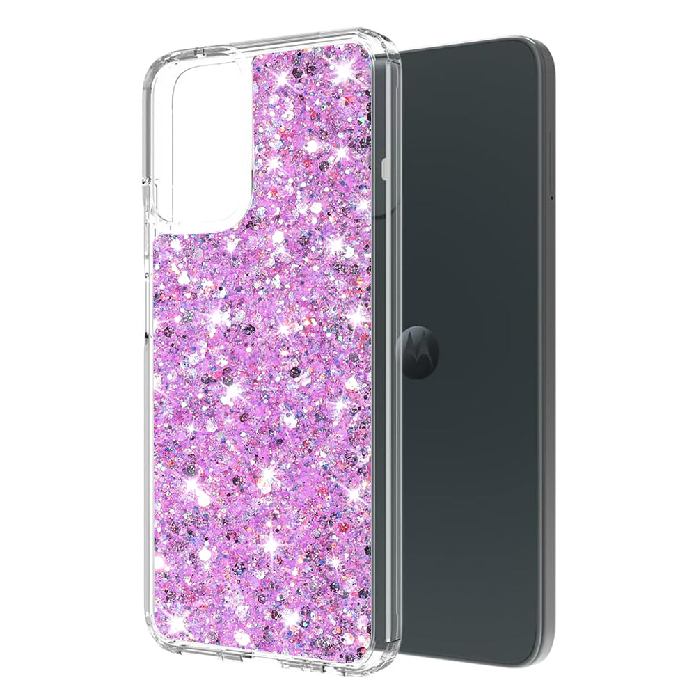 Cover til Motorola Moto G14, Techsuit, Sparkly Glitter, Magenta