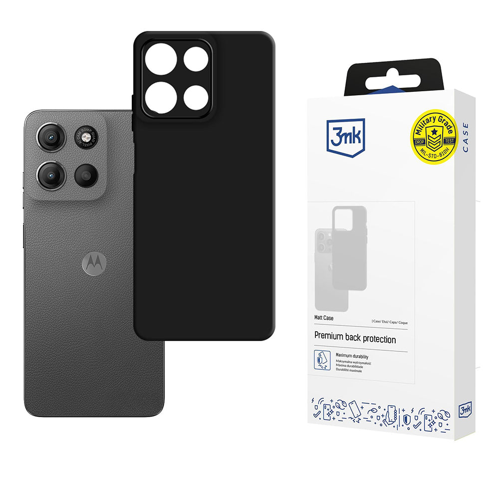 Cover til Motorola Moto G15 / G15 Power, 3MK, Mat Sort