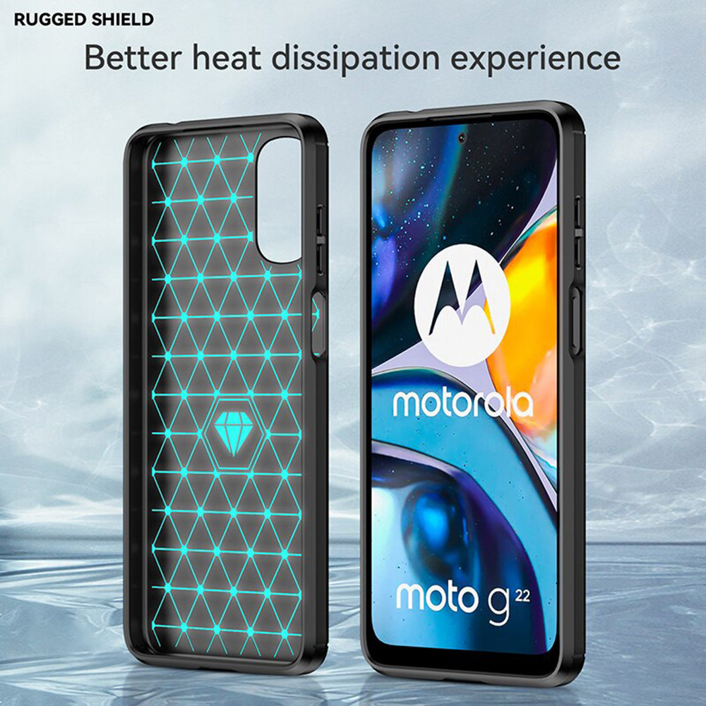 Cover til Motorola Moto G22, Techsuit, Carbon, Sort