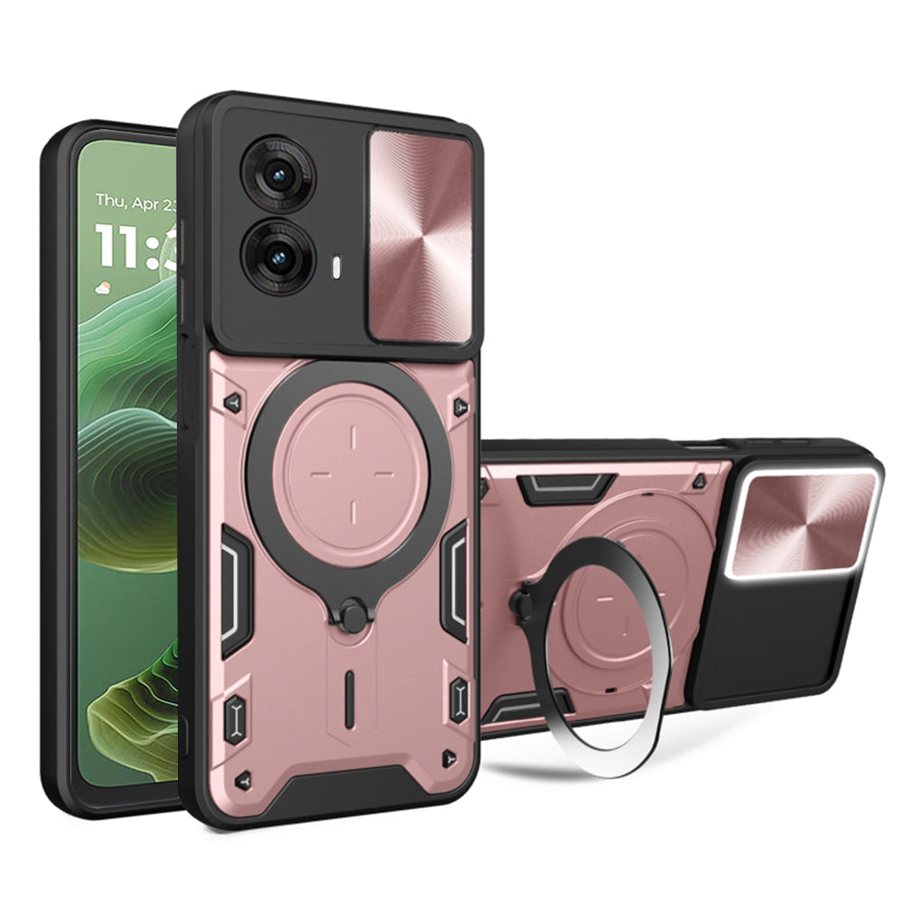 Cover til Motorola Moto G35, Techsuit, CamGuard Pro, Lyserød Guld