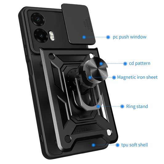 Cover til Motorola Moto G35, Techsuit, CamShield, Sort