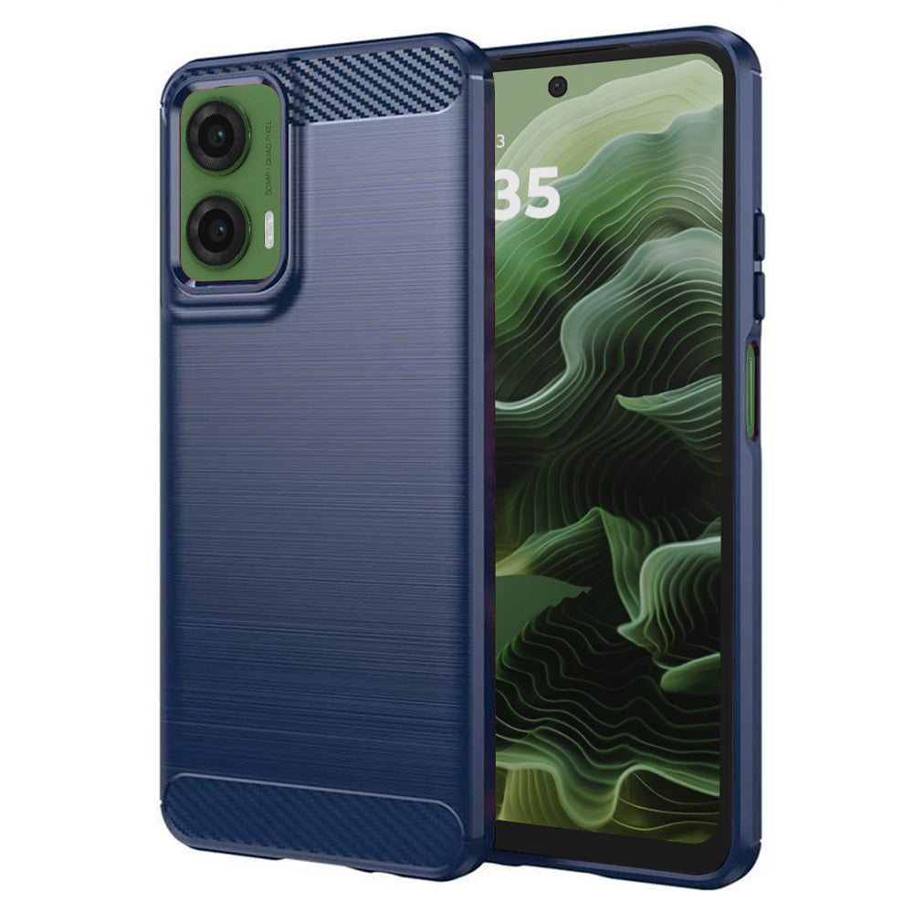 Cover til Motorola Moto G35, Techsuit, Carbon, Blå