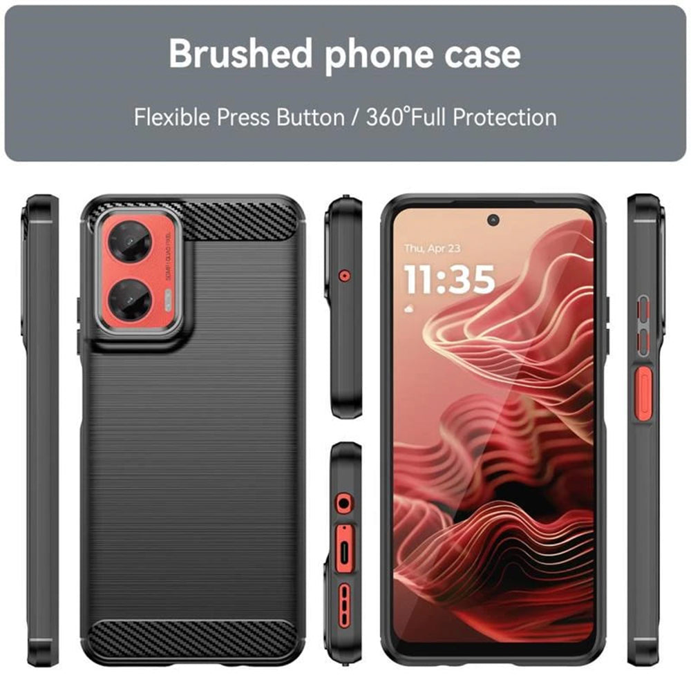 Cover til Motorola Moto G35, Techsuit, Carbon, Blå