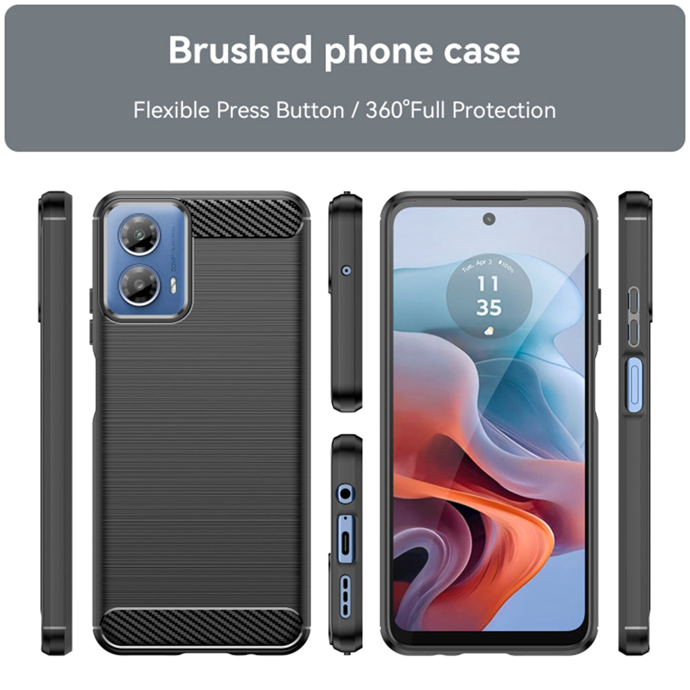 Cover til Motorola Moto G45 / G34, Techsuit, Carbon, Sort
