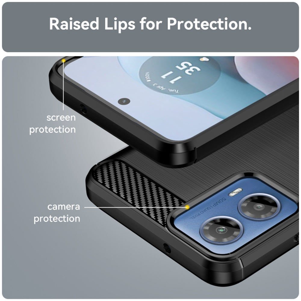 Cover til Motorola Moto G45 / G34, Techsuit, Carbon, Sort