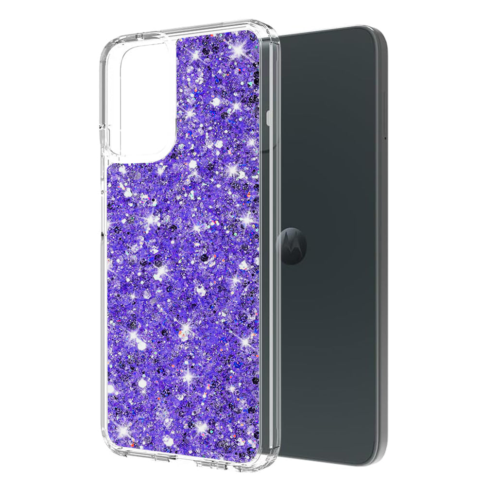 Case for Motorola Moto G45 / G34, Techsuit, Sparkly Glitter, Purple