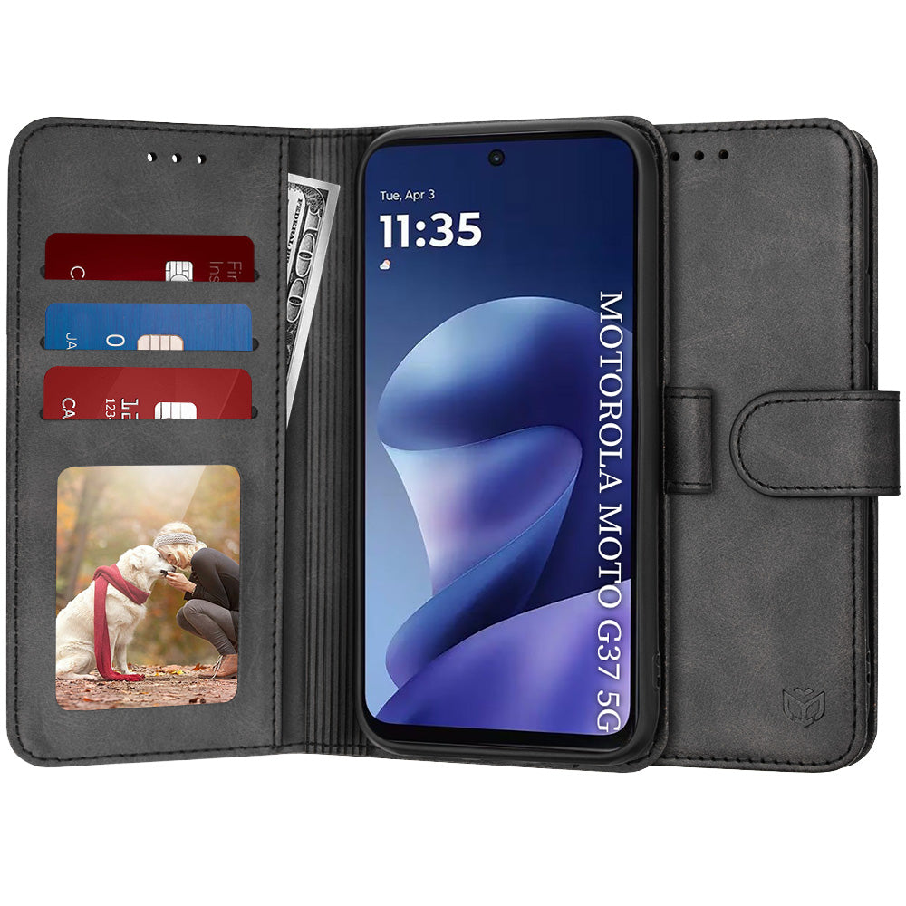 Cover til Motorola Moto G47 / G37 Power / G37, Techsuit, Diary Book, Sort