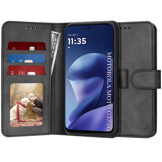Cover til Motorola Moto G47 / G37 Power / G37, Techsuit, Diary Book, Sort