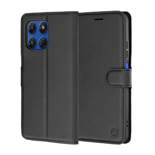 Cover til Motorola Moto G47 / G37 Power / G37, Techsuit, Læder Folio, Sort