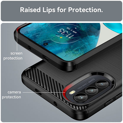Cover til Motorola Moto G52 / G82, Techsuit, Carbon, Sort