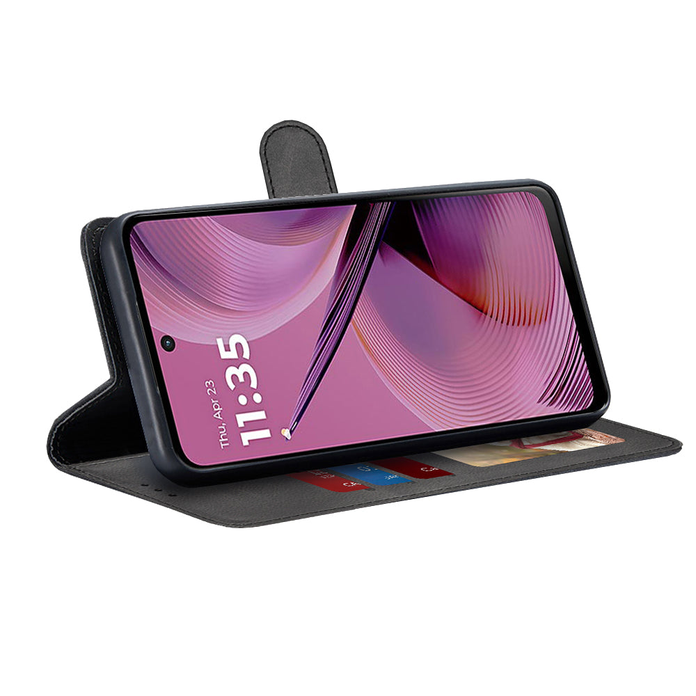 Cover til Motorola Moto G55, Techsuit, Diary Book, Sort