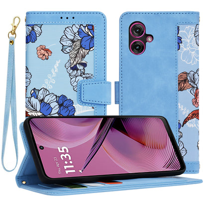 Cover til Motorola Moto G55, Techsuit, FlipCraft, Blå