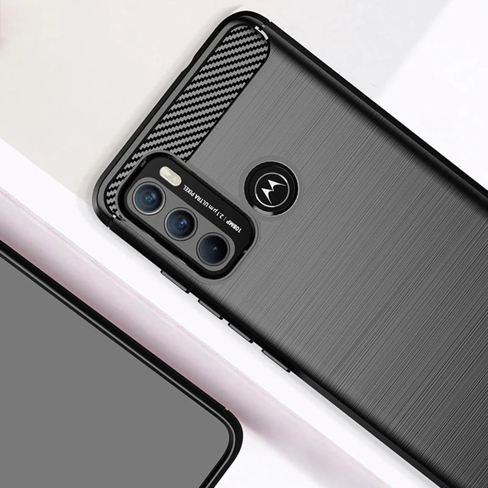 Cover til Motorola Moto G60, Techsuit, Carbon, Sort