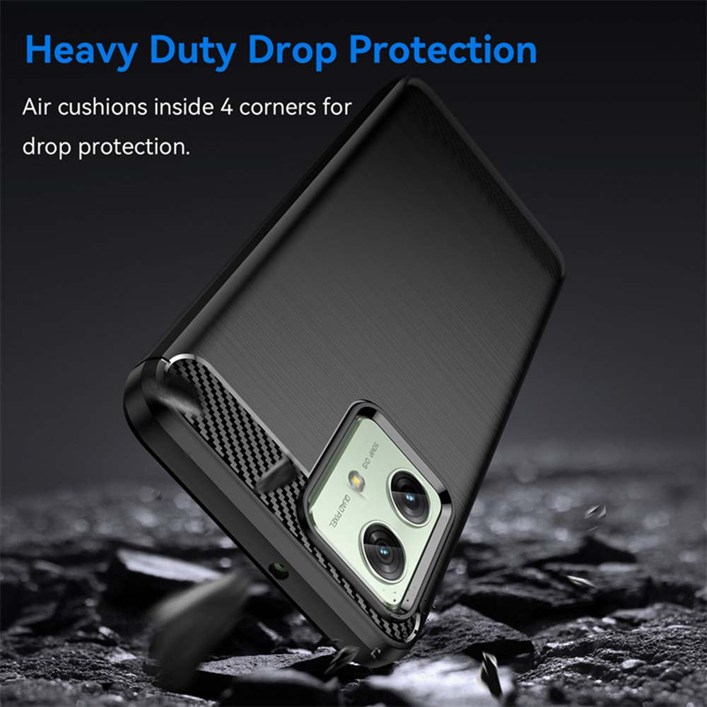 Cover til Motorola Moto G64 / G54 Power Edition / G54, Techsuit, Carbon, Sort
