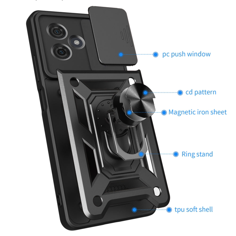 Cover til Motorola Moto G64 / G54 Power Edition, Techsuit, CamShield, Sort