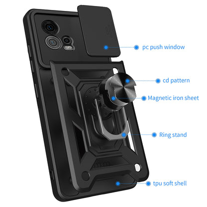 Cover til Motorola Moto G72, Techsuit, CamShield, Sort