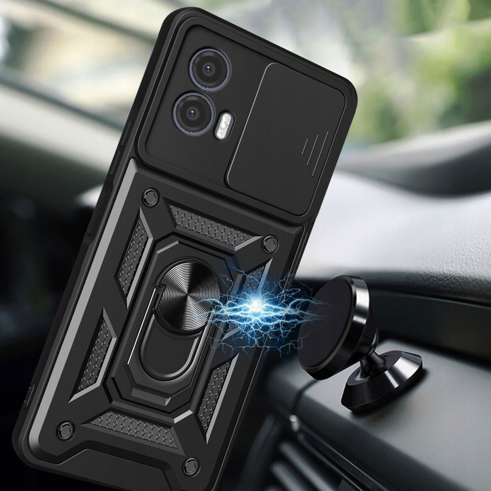 Cover til Motorola Moto G73, Techsuit, CamShield, Sort