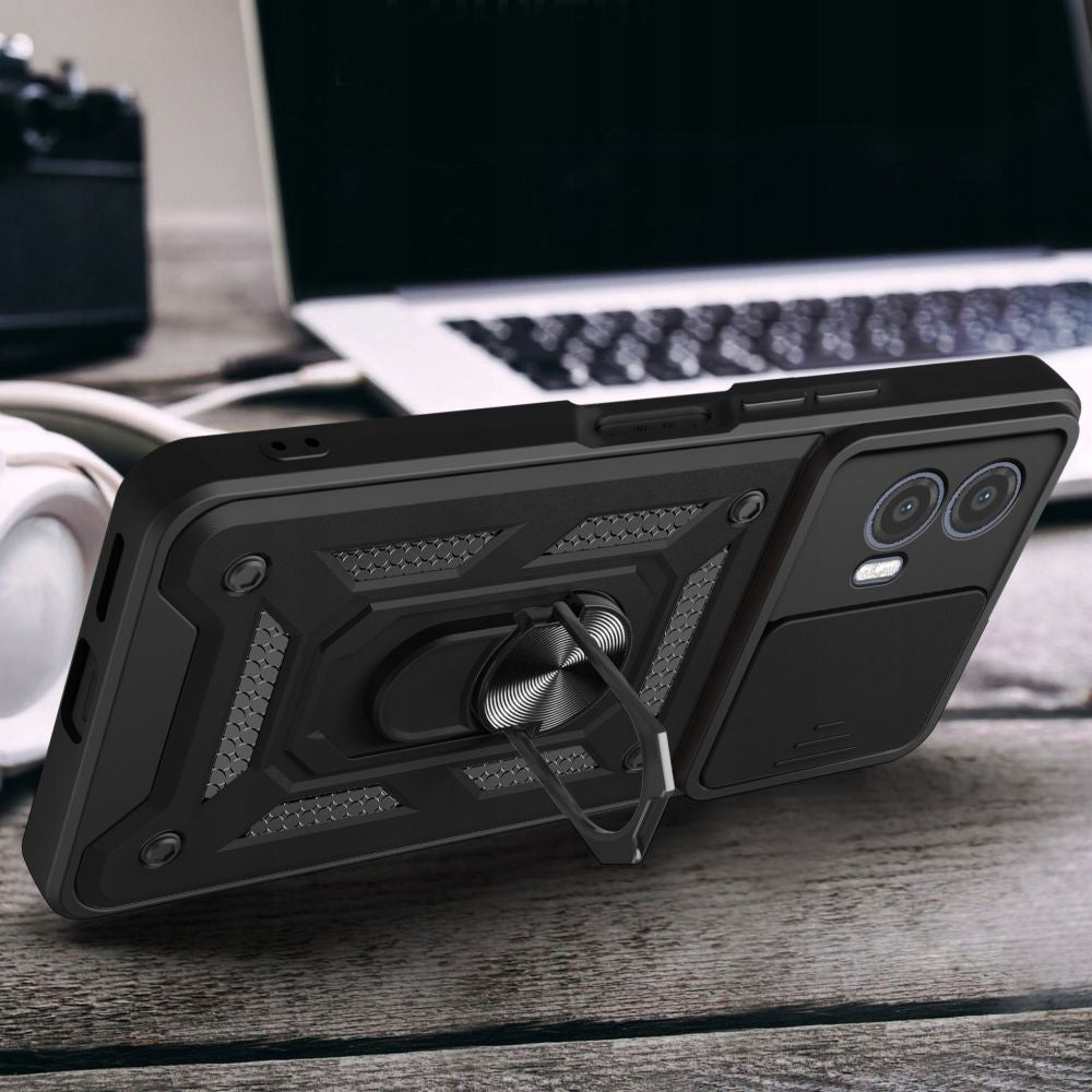 Cover til Motorola Moto G73, Techsuit, CamShield, Sort