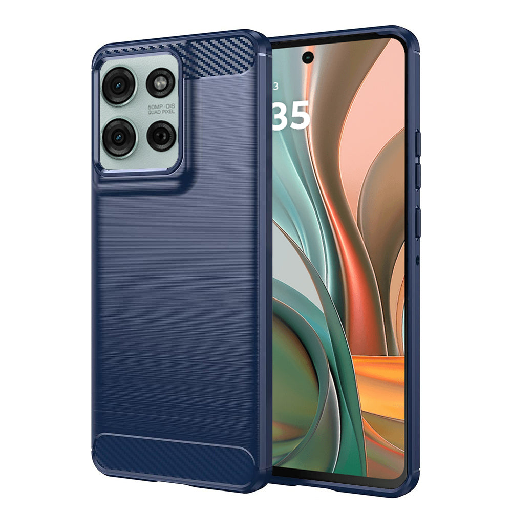 Cover til Motorola Moto G75, Techsuit, Carbon, Blå