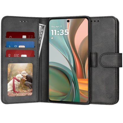 Cover til Motorola Moto G75, Techsuit, Diary Book, Sort